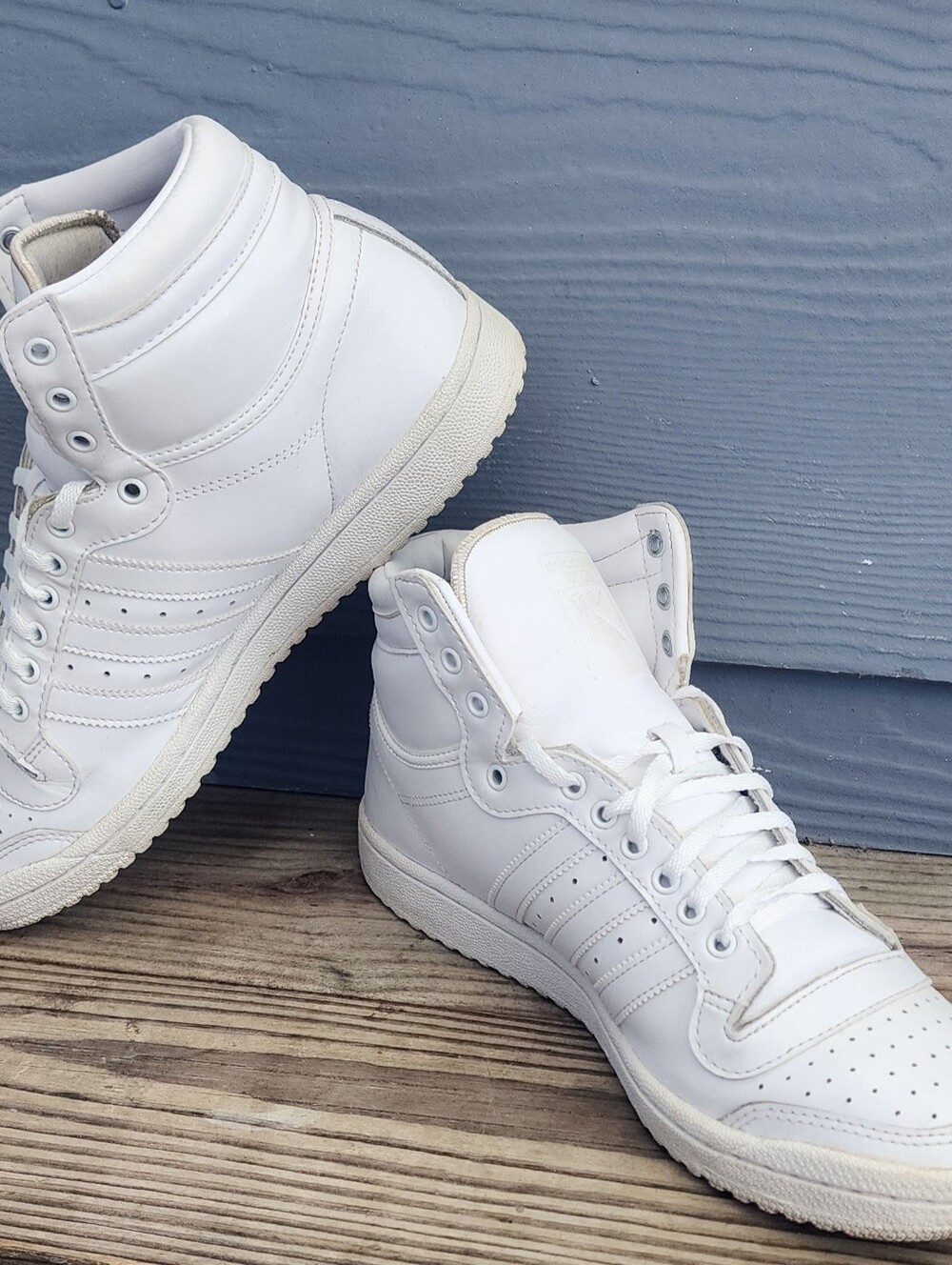 adidas Top Ten Hi "Triple White" Men's Size 9.5  High Top Sneakers